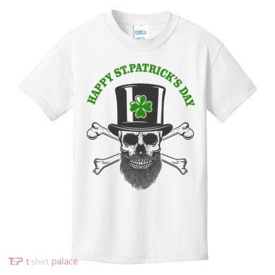 Happy St Patrick's Day Skull Holiday Kids T-Shirt