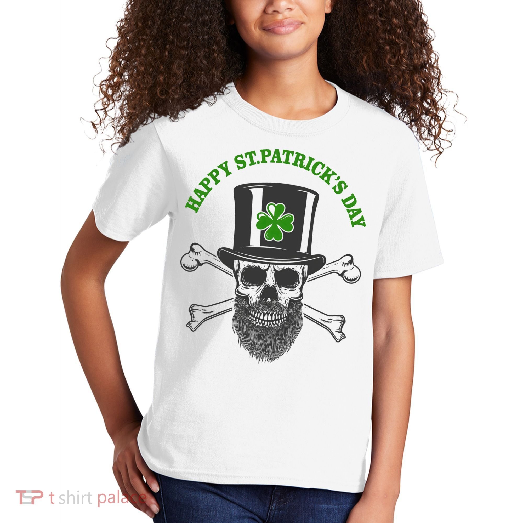 Happy St Patrick's Day Skull Holiday Kids T-Shirt