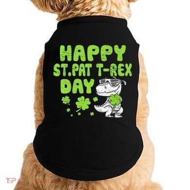 Happy St Pat Rex Day Funny Gift St Patricks Dinosaur Cool Gift Doggie Tank