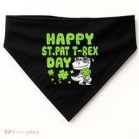 Happy St Pat Rex Day Funny Gift St Patricks Dinosaur Cool Gift USA-Made Doggie Bandana thumb 0