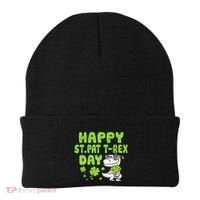 Happy St Pat Rex Day Funny Gift St Patricks Dinosaur Cool Gift Beanie thumb 0