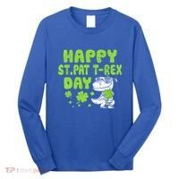 Happy St Pat Rex Day Funny Gift St Patricks Dinosaur Cool Gift Long Sleeve Shirt thumb 0