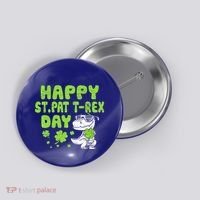 Happy St Pat Rex Day Funny Gift St Patricks Dinosaur Cool Gift Button thumb 0