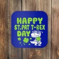 Happy St Pat Rex Day Funny Gift St Patricks Dinosaur Cool Gift Coaster thumb 0