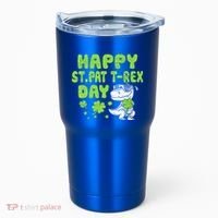 Happy St Pat Rex Day Funny Gift St Patricks Dinosaur Cool Gift Tumbler thumb 0
