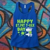 Happy St Pat Rex Day Funny Gift St Patricks Dinosaur Cool Gift Women's Tank Top thumb 3