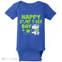 Happy St Pat Rex Day Funny Gift St Patricks Dinosaur Cool Gift Baby Bodysuit thumb 0