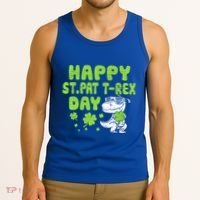 Happy St Pat Rex Day Funny Gift St Patricks Dinosaur Cool Gift Tank Top thumb 3