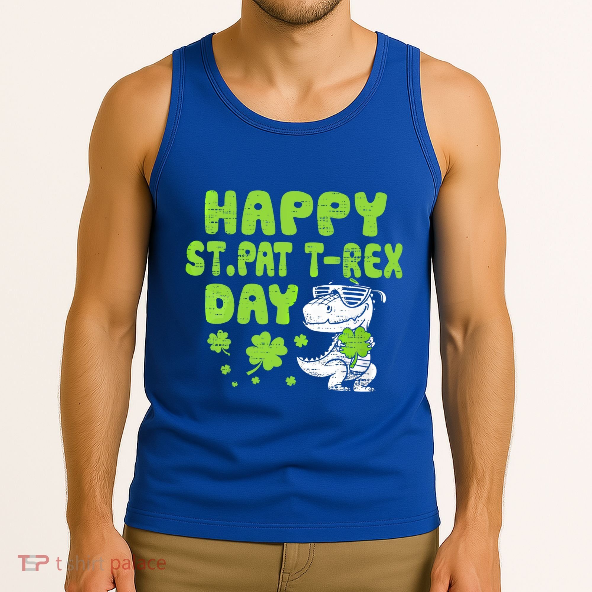 Happy St Pat Rex Day Funny Gift St Patricks Dinosaur Cool Gift Tank Top