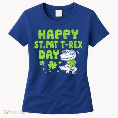 Happy St Pat Rex Day Funny Gift St Patricks Dinosaur Cool Gift Women's T-Shirt
