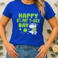 Happy St Pat Rex Day Funny Gift St Patricks Dinosaur Cool Gift Women's T-Shirt thumb 2