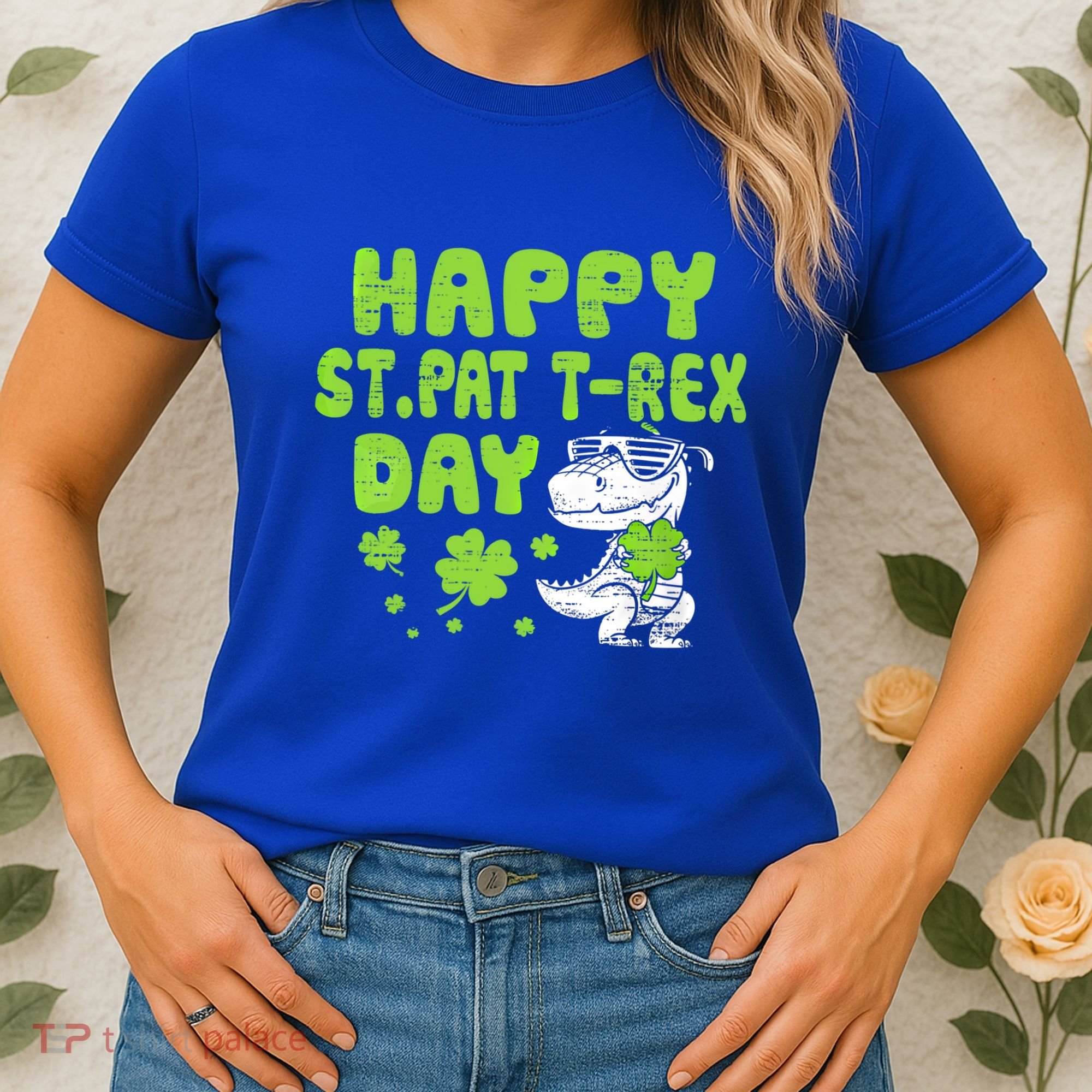 Happy St Pat Rex Day Funny Gift St Patricks Dinosaur Cool Gift Women's T-Shirt