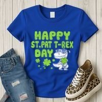 Happy St Pat Rex Day Funny Gift St Patricks Dinosaur Cool Gift Women's T-Shirt thumb 3