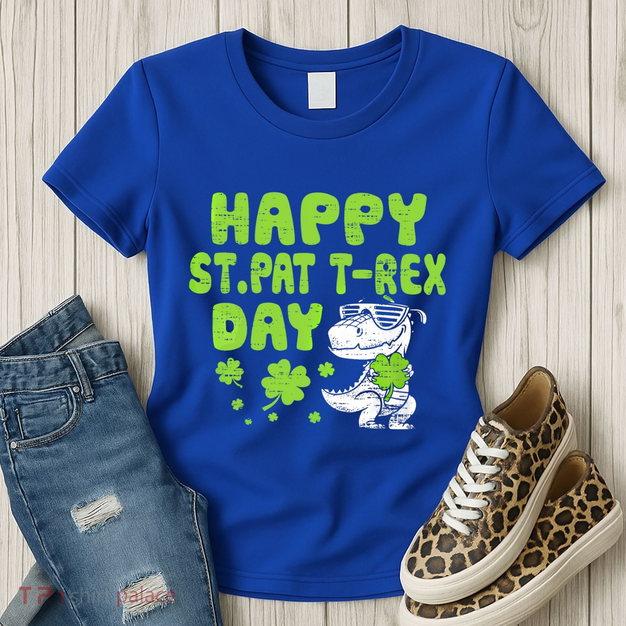Happy St Pat Rex Day Funny Gift St Patricks Dinosaur Cool Gift Women's T-Shirt