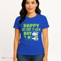 Happy St Pat Rex Day Funny Gift St Patricks Dinosaur Cool Gift Women's T-Shirt thumb 4