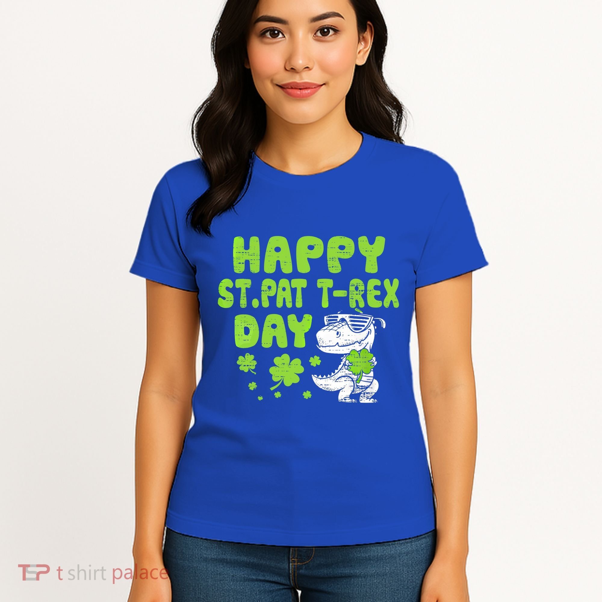 Happy St Pat Rex Day Funny Gift St Patricks Dinosaur Cool Gift Women's T-Shirt