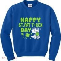 Happy St Pat Rex Day Funny Gift St Patricks Dinosaur Cool Gift Kids Sweatshirt thumb 0