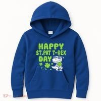 Happy St Pat Rex Day Funny Gift St Patricks Dinosaur Cool Gift Kids Hoodie thumb 0