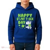 Happy St Pat Rex Day Funny Gift St Patricks Dinosaur Cool Gift Kids Hoodie thumb 4