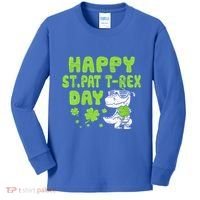 Happy St Pat Rex Day Funny Gift St Patricks Dinosaur Cool Gift Kids Long Sleeve Shirt thumb 0