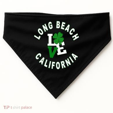 Happy St Patricks Day Long Beach California Gift USA-Made Doggie Bandana