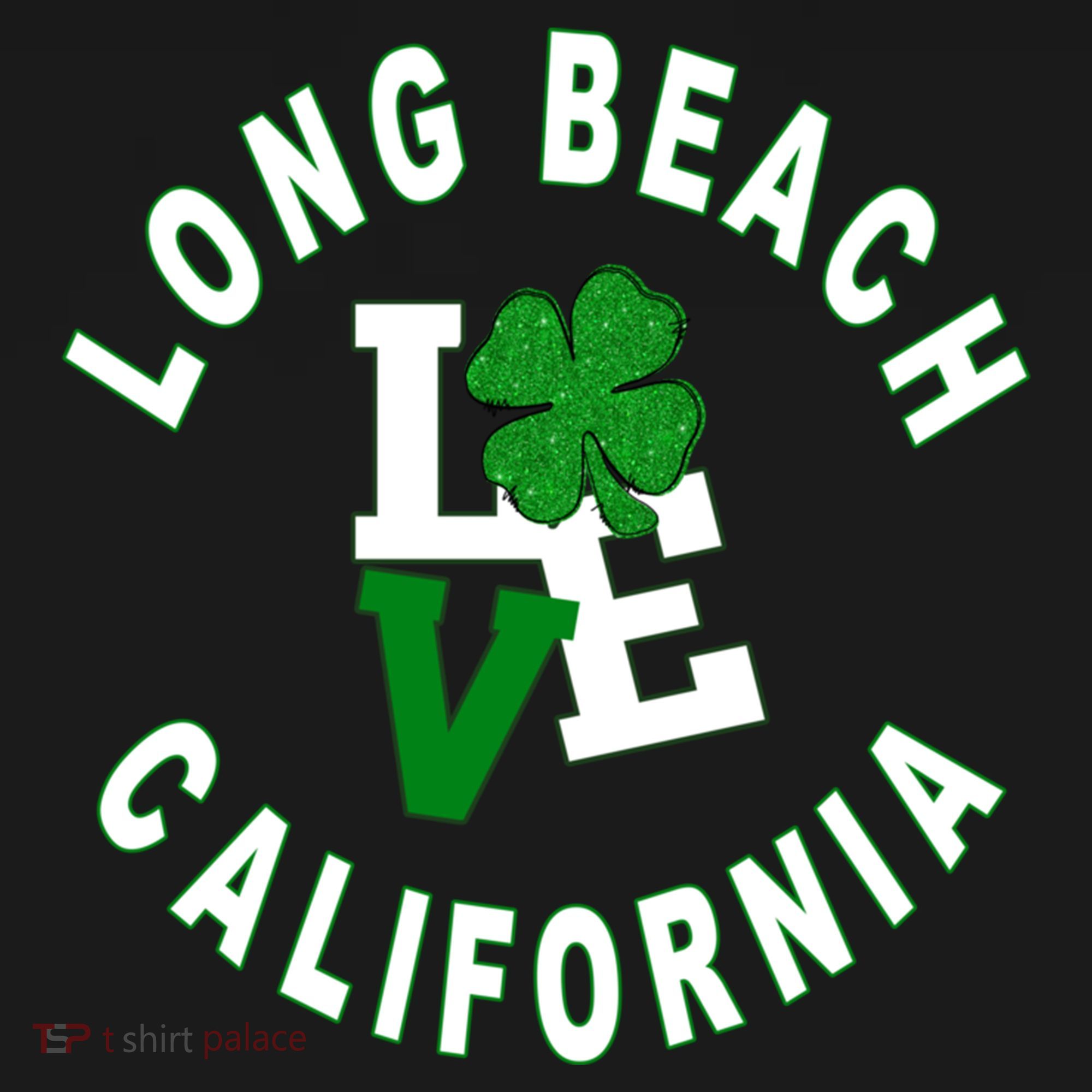 Happy St Patricks Day Long Beach California Gift USA-Made Doggie Bandana