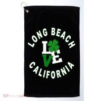 Happy St Patricks Day Long Beach California Gift Golf Towel thumb 0