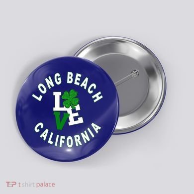 Happy St Patricks Day Long Beach California Gift Button