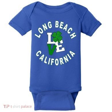 Happy St Patricks Day Long Beach California Gift Baby Bodysuit