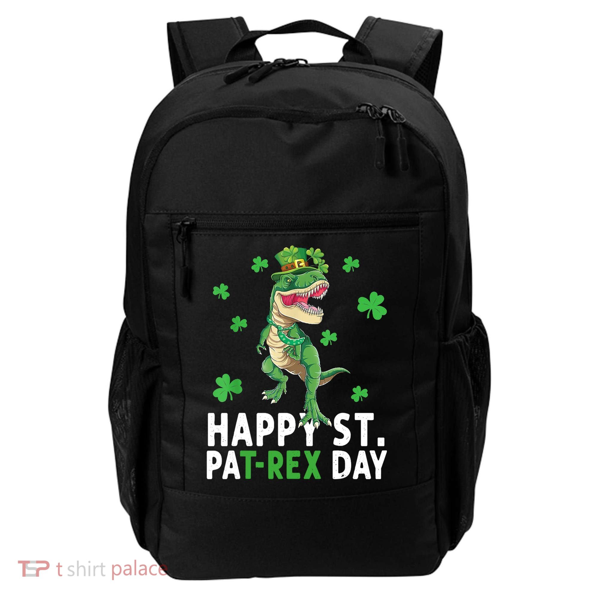 Happy St Patrick's Day T Rex Backpack