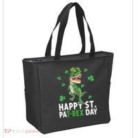 Happy St Patrick's Day T Rex Tote Bag thumb 2