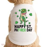 Happy St Patrick's Day T Rex Doggie Tank thumb 0