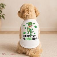 Happy St Patrick's Day T Rex Doggie Tank thumb 2
