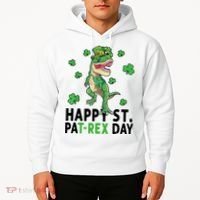 Happy St Patrick's Day T Rex Hoodie thumb 2