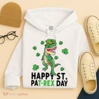 Happy St Patrick's Day T Rex Hoodie thumb 4