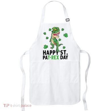 Happy St Patrick's Day T Rex Apron