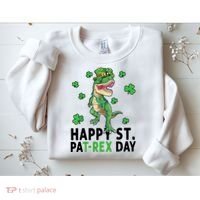 Happy St Patrick's Day T Rex Sweatshirt thumb 2