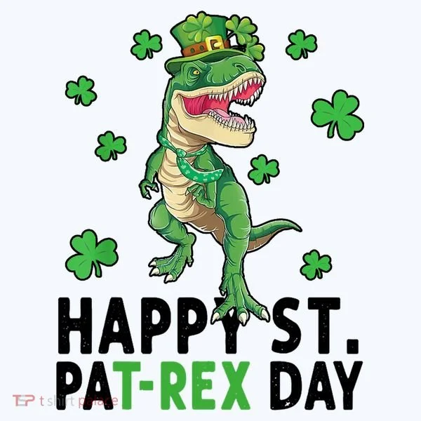Happy St Patrick's Day T Rex Bucket Hat