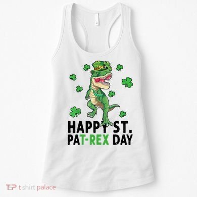 Happy St Patrick's Day T Rex Women's Tank Top