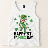 Happy St Patrick's Day T Rex Tank Top thumb 2