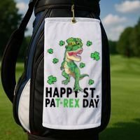 Happy St Patrick's Day T Rex Golf Towel thumb 2