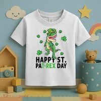 Happy St Patrick's Day T Rex Toddler T-Shirt thumb 3