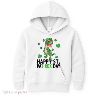 Happy St Patrick's Day T Rex Kids Hoodie