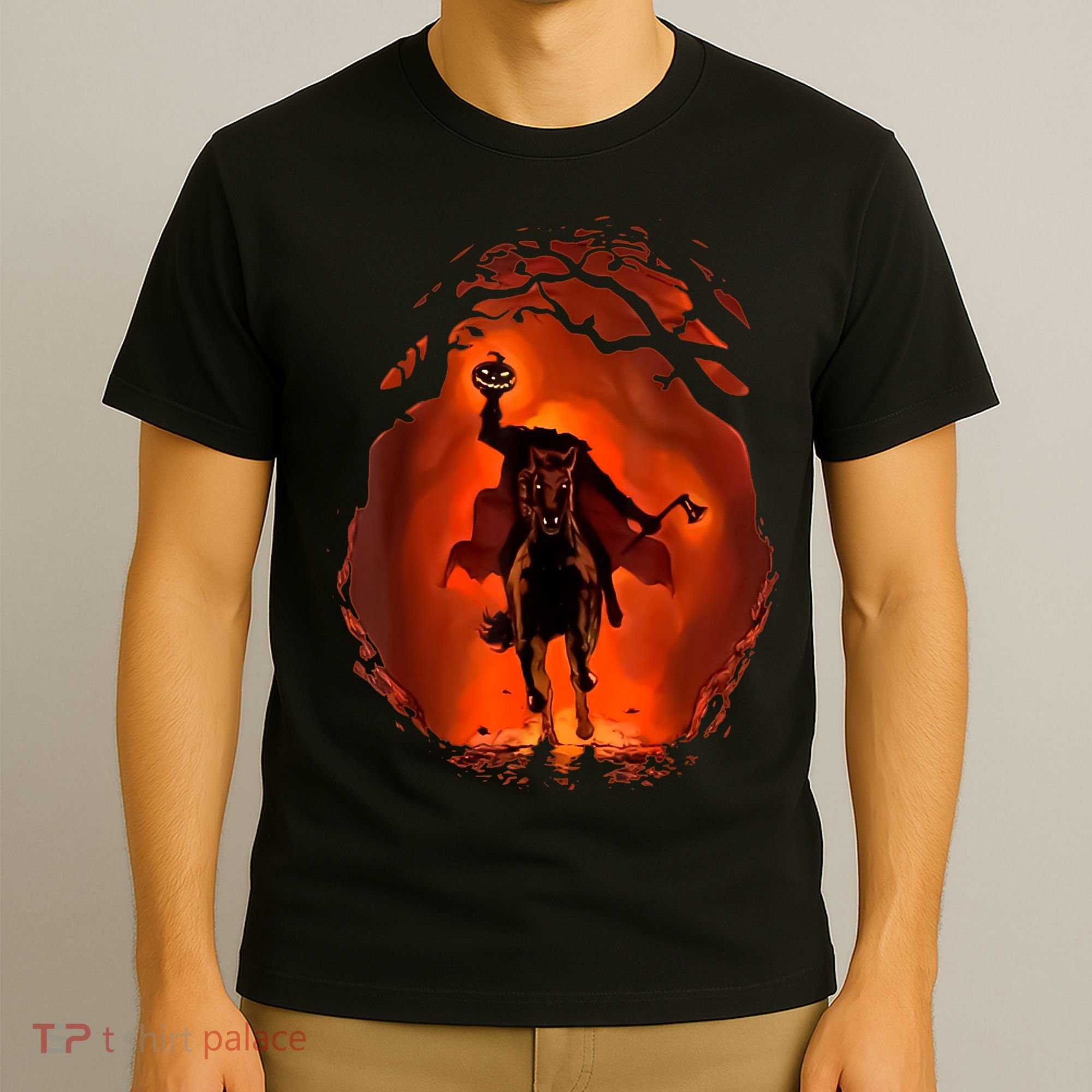 Halloween Scary Pumpkin Headless Horseman T-Shirt