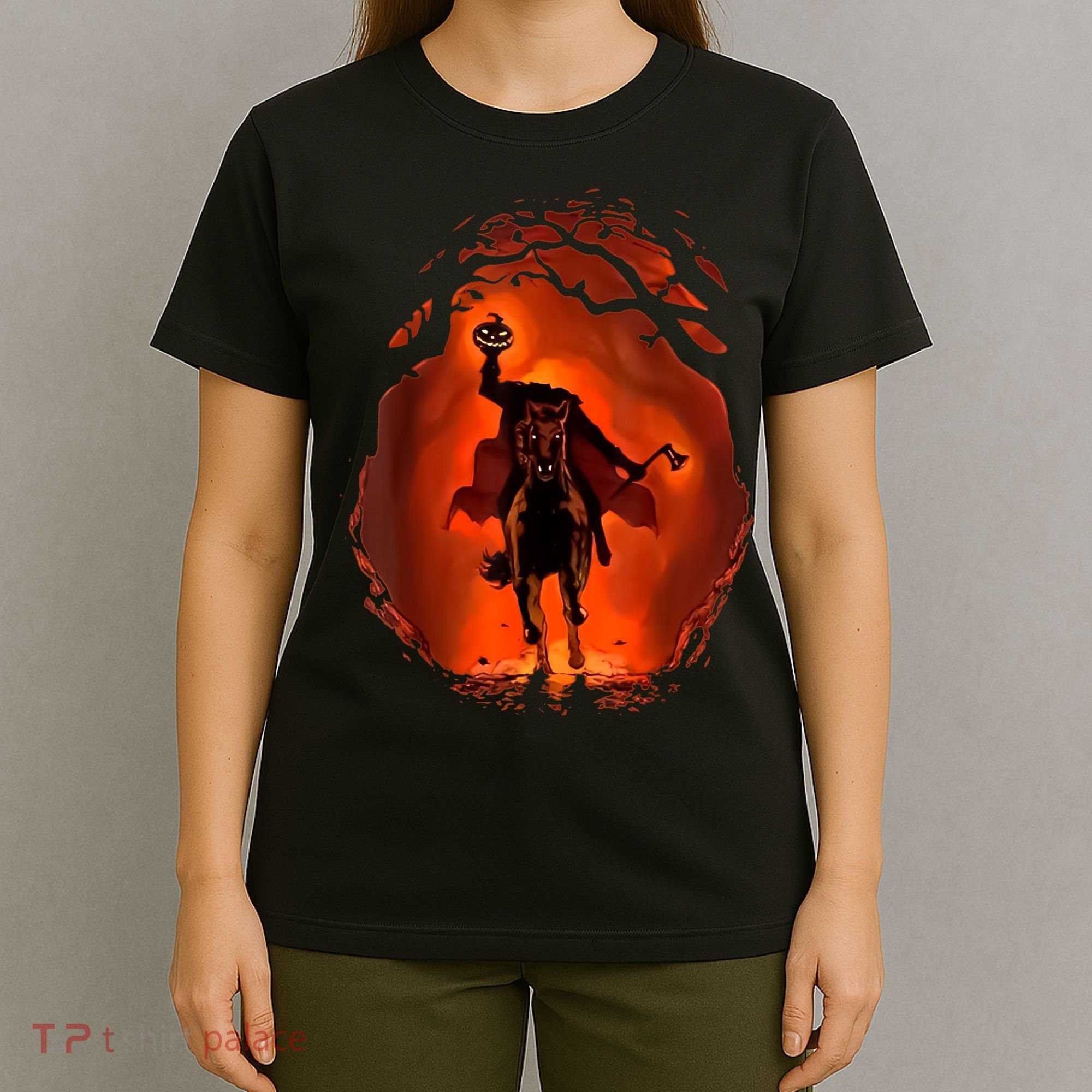 Halloween Scary Pumpkin Headless Horseman T-Shirt