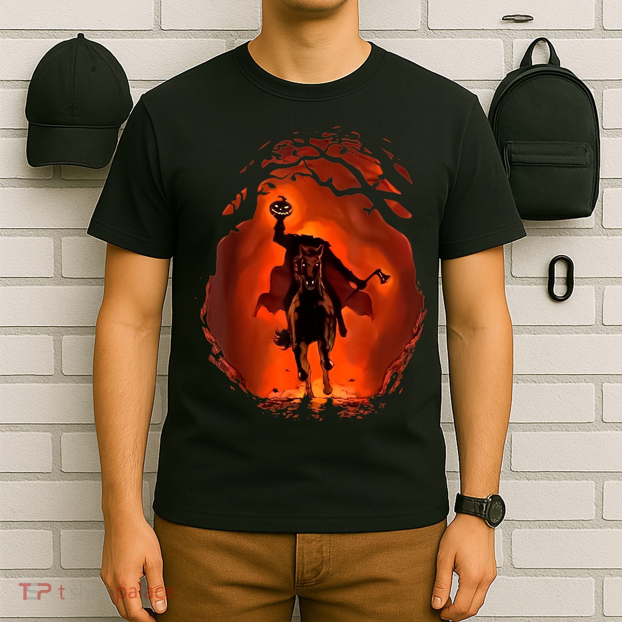 Halloween Scary Pumpkin Headless Horseman T-Shirt