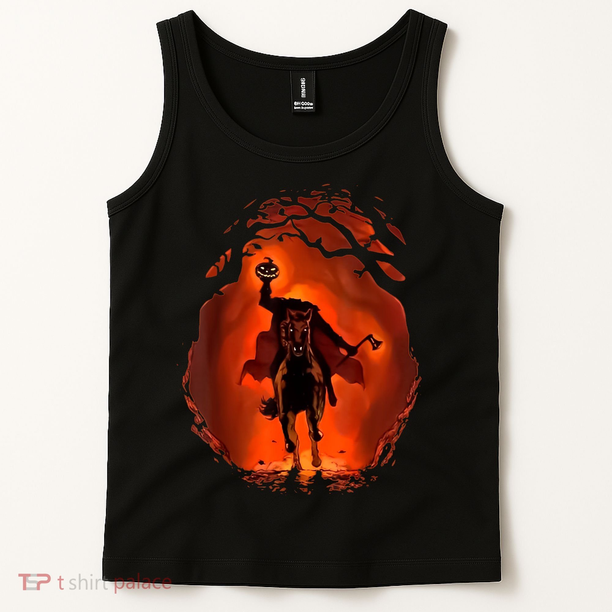 Halloween Scary Pumpkin Headless Horseman Tank Top