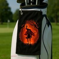 Halloween Scary Pumpkin Headless Horseman Golf Towel thumb 2