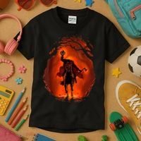 Halloween Scary Pumpkin Headless Horseman Kids T-Shirt thumb 3