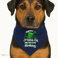 Happy St Patricks Day ItS My Birthday Saint Patricks Day USA-Made Doggie Bandana thumb 1